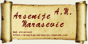 Arsenije Marašević vizit kartica